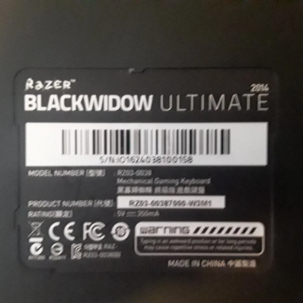 Razer BlackWidow Ultimate 2014 Gaming Keyboard RZ03-0038